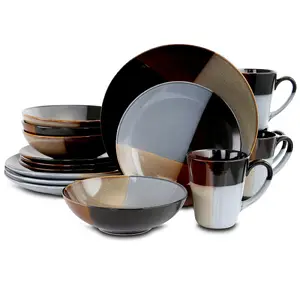 Gibson 124371.16 - Elite Convergence 16-Piece Stoneware Dinner Set