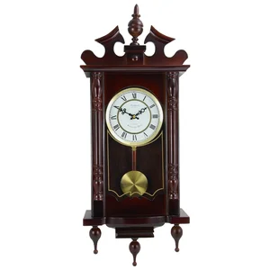 Bedford BED-1611 - Clock Collection Classic 31 Inch Chiming Pendulum Wall Clock in Cherry Oak Finish
