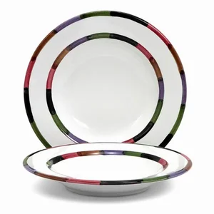 Artistica Italian Gallery CI0002 - CIRCO Hand-Painted Pasta/Soup Rim Plate - 10 Inch