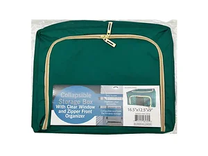 Bulk Buys GE798 - Collapsible Medium Storage Box with Zipper and Clear View