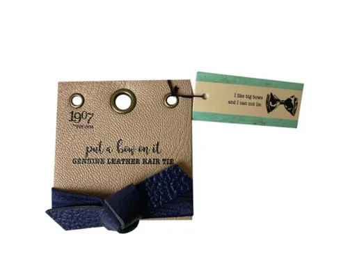 Bulk Buys BB910 - Navy Bow Hair Tie - Elegant and Stylish Accessory