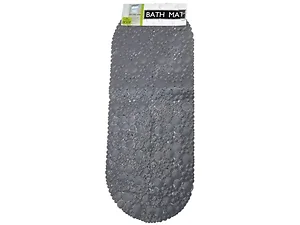 Bulk Buys GE780 - Oval Gray Bubble Pattern Bath Mat with Suction Grips