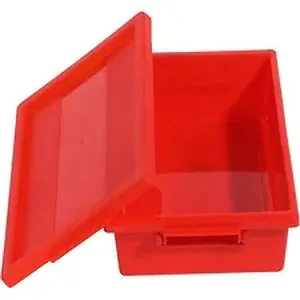 Deflecto DEF 39513RED - Little Artist Antimicrobial Storage Tote - 3.1" Height x 11.9" Width x 6.8" Depth - Antimicrobial, Lightweight, Mold Resistant, Mildew Resistant, Handle, Portable, Stackable, Durable, Spill Resistant, Easy to Clean - Red - Polypropylene - 1 Each