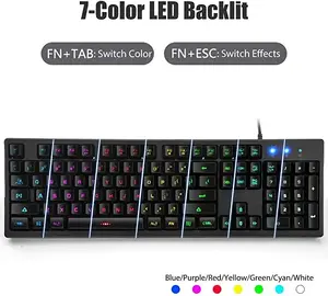 Basaltech B089PZZ5G8 - Mechanical Keyboard with RGB LED Backlighting