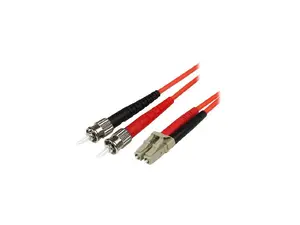 Startech 50FIBLCST5 - 5m Fiber Optic Cable - Multimode Duplex 50/125 - LSZH - LC/ST - OM2 - LC to ST Fiber Patch Cable - Connect fiber network devices for high-speed transfers with LSZH rated cable - LC/ST Fiber Optic Cable - 5 m LC to ST Fiber Patch Cable - 5 meter LC-ST Fiber Cable - Multimode Duplex 50/125 - LSZH - LC/ST - OM2 Fiber Cable - Lifetime Warranty