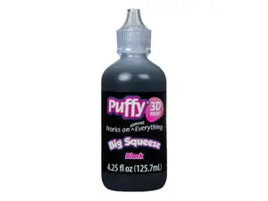 Bulk Buys AD391 - Puffy 3D Shiny Black Paint - 4.25oz Bottle