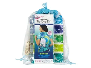 Bulk Buys AC984 - Beachy Blues Tie-Dye Backpack Kit - Create 10 Unique Designs