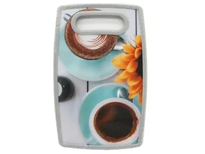 Bulk Buys AC781 - Maison Sucasa Summer Coffee Design Cutting Board - 10" x 6"