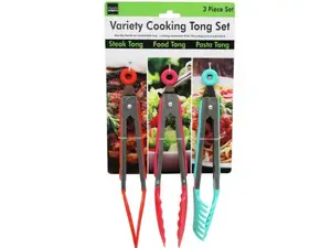 Bulk Buys HC046 - Versatile 3-Pack Cooking Tongs Set for Every Chef