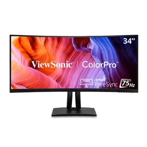 Viewsonic VP3456A - 34IN COLORPRO 21:9 CURVED UWQHD MONITOR WITH 75HZ, FREESYNC, 100W USB C, RJ45 AN