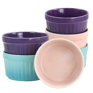 Crock-pot 139396.01 - Crockpot Thornburg 6 Piece 12 Ounce Round Stoneware Ramekin Set in Pastel Assorted Colors
