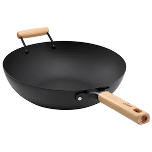 Oster 143757.01 - 13.5 Inch Round Carbon Steel Wok with Wooden Handles