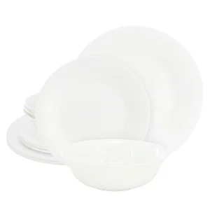 Gibson 142753.12 - Ultra White Shadow 12-Piece Dinnerware Set