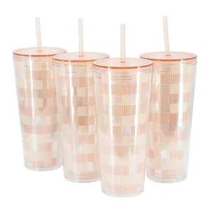 Mr Coffee 136625.01 - Mr. Coffee Euphoria 4-Piece 23 Oz Tumbler Set - Pink