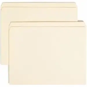 Smead Manufacturing Co. SMD 10310 - Smead Straight Tab Cut Letter Recycled Top Tab File Folder - 8 1/2" x 11" - 3/4" Expansion - Manila - 10% Recycled - 100 / Box