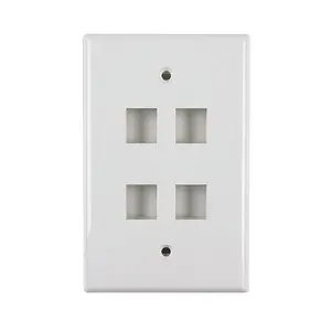 Wavenet WAV-FACE-4-WH-25PK - 4-Port White Flush Mount Faceplate - Pack of 25