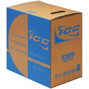 International Connectors And Cable Corp. ICCABR6VGN - Cat 6 500 UTP Solid Cable 23G 4P CMR 1 000 FT Green
