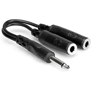 Hosa Tech 0077-0676 - Y Cable 1/4" Ts To Dual 1/4" Tsf
