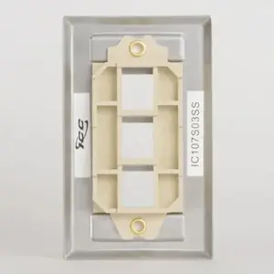 International Connectors And Cable Corp. IC107S03SS - Face Plate ID 1-Gang 3-Port Stainless Steel