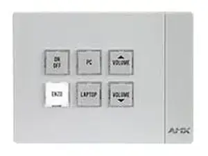 Amx 0087-0531 - Massio 6-Button Ethernet Controlpad, Portrait, White - Fits Into Standard 1 Gang Us, Uk Or Eu Back B