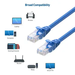 Belkin 160001-BLU-5X5 - 5-PACK, 5 FT CAT 6 550MHZ UTP STRANDED ASSEMBLED NETWORK CABLE - BLUE