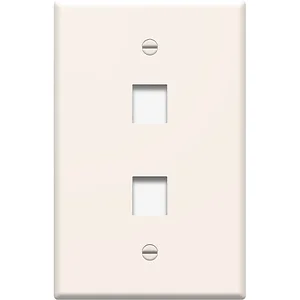 Onq 0108-0636 - Single Gang Oversized Wall Plate, 2-Port, Light Almond