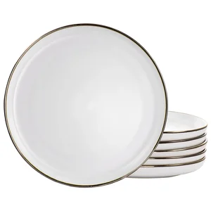 Elama ELM-ARTHUR6D - Arthur 6 Piece Matte White Dinner Plate Set