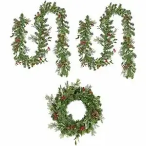 National Tree Company NLT 729083003141 - National Tree Wreath & Garland Set - Green - Christmas Theme