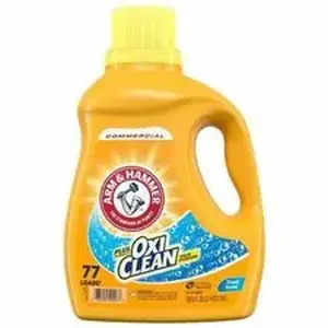Church & Dwight Co CDC 3320050027 - Arm & Hammer Liquid Laundry Detergent +OxiClean - For Commercial, Laundry, Washing Machine - Concentrate - Liquid - 100.5 fl oz (3.1 quart) - Fresh Scent - 77 Loads - Recommended For: Stain Remover, Soil Remover, Odor Remover, Dirt Remover - Wear Resistant, Fade Resistant - Blue - 4 / Carton