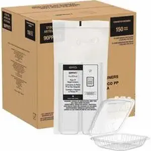 Dart Container Corporation DCC 90PPHT1CT - Dart 9" Hinged Food Containers - Food, Food Storage, Salad - Clear - Plastic Body - 2 / Carton