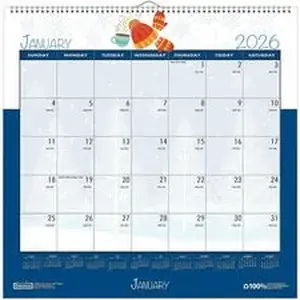 House Of Doolittle HOD 338 - Monthly Wall Calendar Seasonal Holiday Depictions 12 x 12 Inches - Julian Dates - Monthly - 1 Month Single Page Layout - Wire Bound - 12" Height x 12" Width - Recyclable, Reference Calendar, Holiday Listing - 1 Each