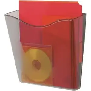 Deflecto DEF 63002 - Euro-style DocuPocket Wall Pocket - 1 Pocket(s) - 10.25" Height x 10.87" Width x 4" Depth - Smoke - Plastic - 1 Each