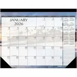 House Of Doolittle HOD 138 - Monthly Desk Pad Calendar Earthscapes Seascapes 22 x 17 Inches - Julian Dates - Monthly - 12 Month - January 2021 to December 2021 - 1 Month Single Page Layout - Desk Pad, Desktop - Black - Leatherette - 17" Height x 22" Width - Recyclable, Seascape, Notes Area, Holiday Listing, Reference Calendar - 1 Each