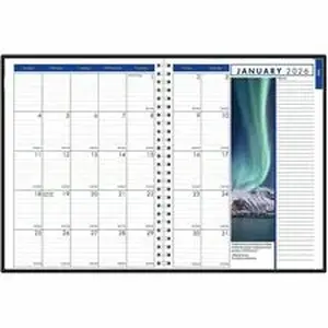 House Of Doolittle HOD 273 - Earthscapes Planner - Julian Dates - Weekly, Monthly - 1 Year - January 2016 to December 2016 - 8:00 AM to 6:00 PM - Hourly - 1 Month, 1 Week Double Page Layout - 8 1/2" x 11" Sheet Size - Wire Bound - Paper - Black Cover - Tabbed, Phone Directory, Address Directory - 1 Each