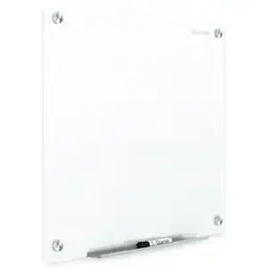 Acco Brands QRT G24848W - Quartet Infinity Magnetic Glass Dry-Erase Board, White, 48" x 48" - 48" (4 ft) Width x 48" (4 ft) Height - White Tempered Glass Surface - Square - Horizontal/Vertical - Magnetic - Frameless, Accessory Tray, Stain Resistant, Ghost Resistant, Durable, Scratch Resistant, Dent Resistant, Non-absorbent - 1 Each