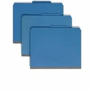Smead Manufacturing Co. SMD 14077 - Smead SafeSHIELD 2/5 Tab Cut Letter Recycled Classification Folder - 8 1/2" x 11" - 2" Expansion - 2 x 2S Fastener(s) - 2 Pocket(s) - Top Tab Location - Right of Center Tab Position - 2 Divider(s) - 25 pt. - 1 Plys - Pressboard - Dark Blue - Tear Proof, Closed Sides, Wrinkle-free, Durable, Pocket Divider - 100% Paper Recycled - 10 / Box