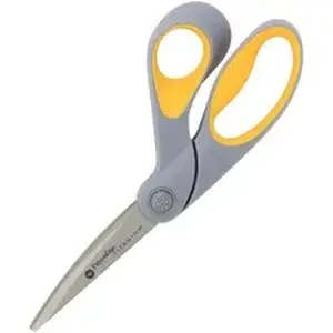 Acme United Corporation ACM 14669 - Acme United ExtremEdge Adjustable Tension Titanium Bonded Scissors, 9" Bent, Gray - 4.50" Cutting Length - 9" Overall Length - Bent-left/right - Titanium - Round Tip - Gray/Yellow - 1 Each