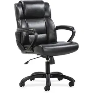 Hon Company BSX VST305 - Sadie Mid-Back Executive Chair - Black Seat Color - SofThread Leather Seat Material - Black Back Color - SofThread Leather Back Material - Mid Back - 5-star Base - 1 Each