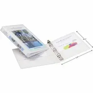 Avery Dennison AVE 27726 - Avery® Mini Durable View 3 Ring Binder, 0.5" Round Rings, White - 1/2" Binder Capacity - Statement - 5 1/2" x 8 1/2" Sheet Size - 100 Sheet Capacity - 100 x 0.50" Ring(s) - Fastener(s): Round Ring - Pocket(s): 2, Internal - Polypropylene - White - Adhesive, Clear Overlay, Customizable Spine/Cover, Durable, Gap-free Ring, Pen Holder, Pocket, Recyclable - 1 Each