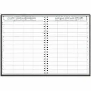 House Of Doolittle HOD 28102 - 8-Person Group Daily Appointment Book - Julian Dates - Daily - 1 Year - January 2020 to December 2020 - 8:00 AM to 7:45 PM - Quarter-hourly - 1 Day Double Page Layout - 8" x 11" Sheet Size - Wire Bound - Paper, Leather - Black Cover - 2 / Box