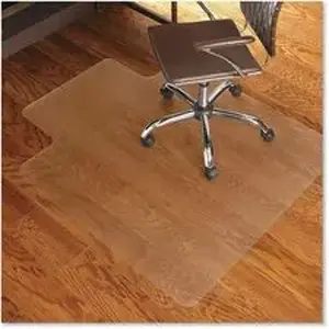 E.s. Robbins ESR 131823 - ES ROBBINS Economy Series Hardwood Chairmats - Hard Floor, Wood Floor, Tile Floor - 53" Length x 45" Width - Lip Size 12" Length x 25" Width - Rectangular - Vinyl - Clear - 1 Each