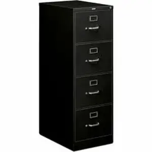 Hon Company HON 514CPP - HON 510 Series Vertical File With Lock - 4-Drawer - 18.3" Width x 25" Depth x 52" Height - 4 x Drawer(s) for File - Legal - Vertical - Security Lock - Black - Baked Enamel - Steel