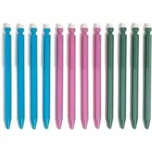 U Brands UBR 6591U0124 - U-Eco Mechanical Pencil - 0.7 mm Green, Pink, Blue, Gray Lead - HB/#2 - Refillable - Green, Pink, Blue Barrel - 12 / Pack