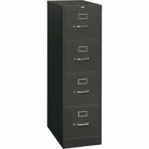 Hon Company HON 314PS - HON 310 Series Vertical File - 4-Drawer - 15" Width x 26.5" Depth x 29" Height - 4 x Drawer(s) for File - Letter - Vertical - Security Lock, Ball-bearing Suspension, Label Holder, Rust Proof - Charcoal - Steel - Recycled