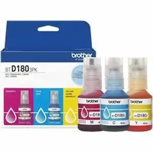 Brother BRT BTD1803PKS - BTD1803PK 3-Pack High Yield Cyan, Magenta, and Yellow Ink Bottles - Inkjet - Cyan, Magenta, Yellow - 5000 Pages