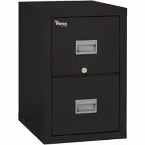 Fireking Security Group FIR 2P1825CBL - FireKing Patriot Series 2-Drawer Vertical Files - 17.7" Width x 25" Depth x 27.8" Height - 2 x Drawer(s) for File - Legal, Letter - Vertical - Fire Proof, Impact Resistant, Locking Drawer, Scratch Resistant, Recessed Handle, Ball Bearing Slide - Black - Gypsum, Steel