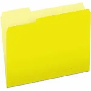 Tops Business Forms 15213YEL - Pendaflex 1/3 Tab Cut Letter Top Tab File Folder - 8 1/2" x 11" - Top Tab Location - Assorted Tab Position - 11 pt. - 1 Plys - Yellow - Acid-free - 100 / Box