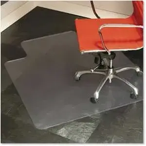 E.s. Robbins ESR 132123 - ES ROBBINS Everlife Hard Floor Chairmat - Hardwood Floor, Hard Floor, Wood Floor, Tile Floor - 53" Length x 45" Width x 0.110" Thickness - Lip Size 12" Length x 25" Width - Vinyl - Clear - 1 Each