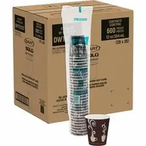 Dart Container Corporation SCC DWTG12STCT - Solo ThermoGuard 12 oz Double Walled Paper Hot Cups - 12 fl oz - Multi - Paper, Polyethylene - Hot Drink, Beverage - 30/Bag - 20 / Carton