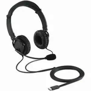 Kensington KMW 97457 - USB-C Hi-Fi Headphones with Mic - Stereo - USB Type C - Wired - Over-the-head - Binaural - Ear-cup - 6 ft Cable - Noise Cancelling Microphone - Noise Canceling - Black
